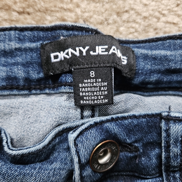 Women's High Rise Denim Shorts High Rise Long Length Size 8 DKNY Jeans - Picture 3 of 7